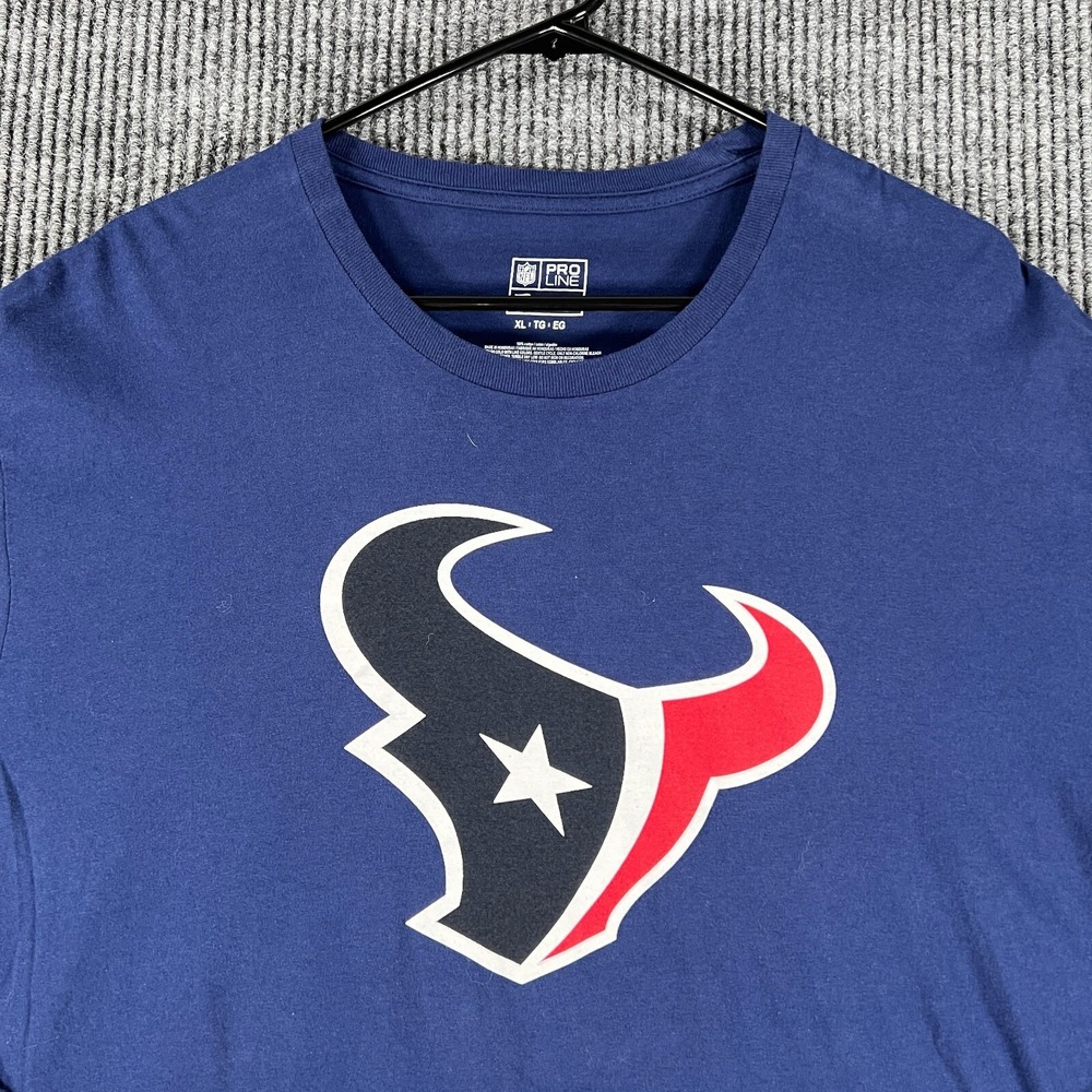 Houston Texans Shirt Mens XL Extra Large Blue Long Sleeve Fanatics NFL Football
